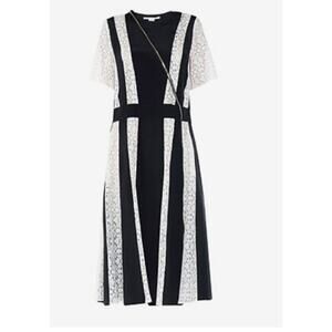 Stella McCartney dress with Lace panels black and white size 10